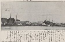 Ellsworth Maine Wharves Undivided Back Vintage Post Card View from Union River picture