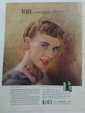 1950 Roux oil hair shampoo tint Cartier necklace earrings vintage jewelry ad picture