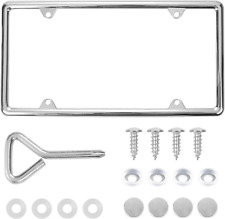 Chrome License Plate Frame Made of Zinc Alloy Metal, Universal Car Accessories,1 picture