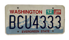 Washington Evergreen State License Plate BCU 4333 w/Stickers & TRIPLE 3’s picture
