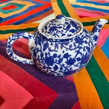 Vintage Japan Williams Sonoma Delft Blue White Color Tones Leaf Pattern Tea Pot picture