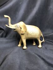 Vintage 5.75” Solid Brass Lucky Elephant Figurine “Trunks Up” Statue~Indian Deco picture