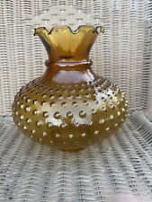 vintage amber hobnail glass oil lamp shade picture