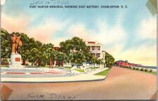 Postcard Fort Sumter Memorial Showing East Battery Charleston South Carolina picture