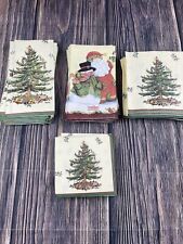 Vintage Santa Claus Christmas Tree Christmas Napkins Creative Lot Of 66 Total picture