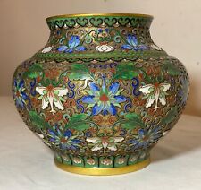 quality antique handmade Chinese foo dog lion enamel champleve cloisonné vase picture