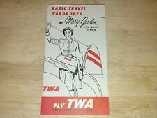 VTG. 1958 FLY TWA TRANS WORLD AIRLINES WARDROBES BY MARY GORDON BROCHURE A++FINE picture