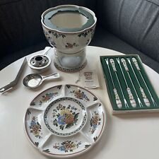 Rare Villeroy & Boch Alt Amsterdam Fondue Kit: Pot + 6 Forks + Divided Plate EUC picture