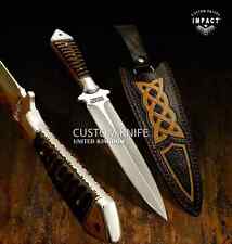 IMPACT CUTLERY CUSTOM BOOT DAGGER HUNTING KNIFE BURL WOOD HANDLE- 1695 picture