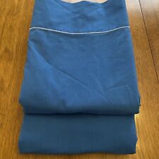 Vtg Martex Full Double 2 Flat Sheets NO Iron USA Blue Combed Cotton Blend *READ picture
