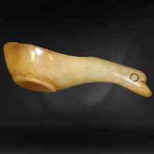 Vintage Chinese Archaic-style Yellow Jade Spoon with Gooseneck Handle picture
