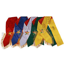 Handcrafted Masonic Order of Eastern Star (OES) Complete  Sash Set of 5 picture
