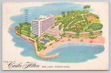Postcard Caribe Hilton Hotel, San Juan, Puerto Rico, Vintage 1956 picture