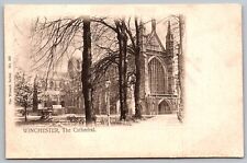 Hampshire United Kingdom Winchester Cathedral Sepia Vintage Historical Postcard picture