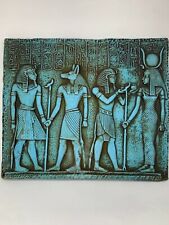UNIQUE ANTIQUE ANCIENT EGYPTIAN Stela Heavy Stone God Anubis Goddess Isis picture