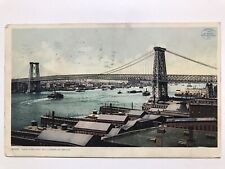 1909 New York And Williamsburg Bridge Divided Back Postcard picture