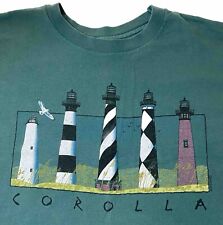 Vintage 80s Anvil USA Made Corolla Beach NC Lighthouse T Shirt Single Stitch picture