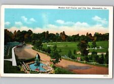 c1940 Mashie Golf Course City Zoo Alexandria Louisiana LA Linen Postcard picture