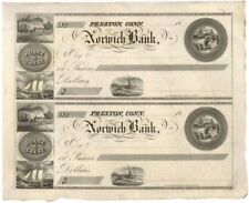 Norwich Bank - Uncut Obsolete Sheet - Norwich, Connecticut - Broken Bank Notes - picture