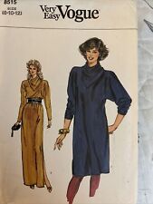 Vogue Pattern Misses Dress High Stylized Collar Full Length Evening Version 8-12 picture
