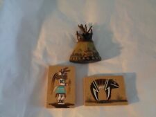 Lot of 3 VTG  Magnets 3D  TeePee & Najavo Sand Art Magnets picture
