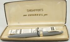 Sheaffer Admiral Snorkel Grey & Gold Fountain Pen In Box - 14kt Fine Nib - 1957 picture