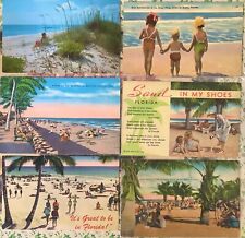 Lot 6 Antique 1930s-50s Vintage Florida FL Beach, Visitors, Children Scenes picture