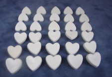 Vintage Novelty Plastic White Hearts 30Count Button Set With Shanks Crafts Sewin picture