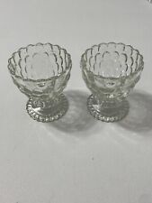 Pair Of VINTAGE AVON FOOTED CLEAR GLASS HOBNAIL Candleholders. Pre-owned picture