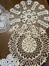 set of 9 vintage doilies crochet hand made from grandma  picture