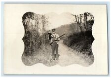 c1910's Pheasant Bird Hunter Hunting Rifle Gun Man RPPC Photo Unposted Postcard picture