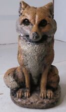Vintage RARE 1995 Solid Hand Painted Red Fox Figurine Collectible Animal Figure picture