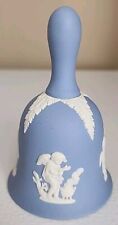 Wedgwood Four Seasons Blue Jasperware Bell with White Raised Cherubs picture