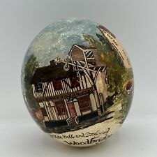 Vintage Hand Painted & Collage OSTRICH EGG Woodbridge England Places Beautiful picture