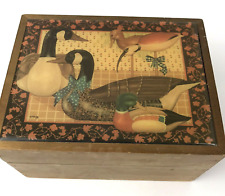 Vintage Wood Box Georgina's Country Creations Ducks Birds Woodland Cabin USA picture