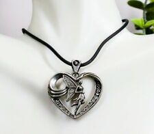 Ebros Fairy Cupid Heart Medallion Necklace Accessory Jewelry With Rhinestones picture