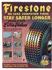 1944 Firestone Tire Rubber Co Print Ad Car Auto Tire Advertising Vintage picture