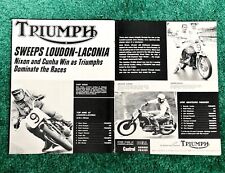 1967 TRIUMPH MOTORCYCLE RACING 2-PAGE MAGAZINE AD POSTER GARY NIXON LOUDON    picture