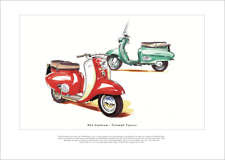 FINE ART PRINT depicting BSA SUNBEAM / TRIUMPH TIGRESS Scooters - 175cc & 250cc picture
