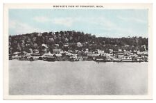 Vintage Bird's Eye View of Frankfort Michigan Postcard Unposted White Border picture