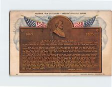 Postcard Bronze Tablet Lincoln's Gettysburg Address Gettysburg Pennsylvania USA picture