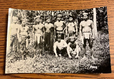 Dayak Warriors RPPC Borneo Sarawak Malaysia 1930s Real Photo Postcard picture