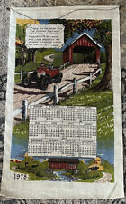 Vintage 1978 Calendar Linen Tea Towel “These Are The Amber Days Of Autumn ..” picture