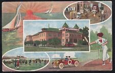 Long Beach Sanitarium postcard 1916 showing classic car picture