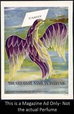 CARON French Perfume MAGAZINE AD 1956 Beautiful Purple Bird picture