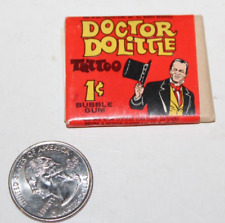 RARE Sealed 1967 Topps Doctor Dolittle Gum Tattoo Pack Gum Wrapper NOS MISP NIP picture