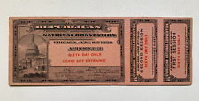 Original Ticket for REPUBLICAN NATIONAL CONVENTION Chicago June 8, 1920, Day 6 picture