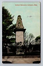 Lexington MA-Massachusetts, Soldiers Monument, Antique, Vintage Postcard picture