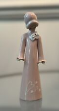 Vtg Louise Auger Lady Figurine Faceless Pink Bonnet  Signed Sculpture Handmade picture