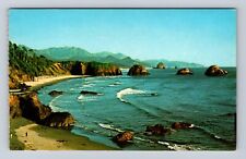Portland OR-Oregon, Ecola Park Looking South, Coastline, Vintage Postcard picture